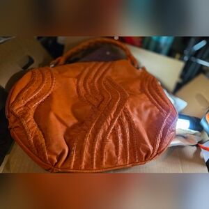 Fenn Wright Manson Orange Leather Shoulder Bag